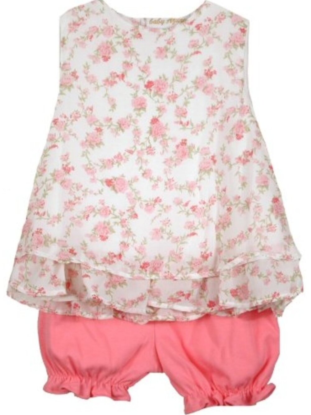 Baby Azure - Baby Girls' 2-Pc Pink & Ivory Floral Dress Set